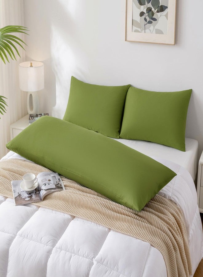 JELLYMONI Christams Pillowcases Standard Set of 2 Cotton Envelope Pillow Covers Avocado Green 20×26in Bed Pillow Cases 100% Washed Cotton Soft Breathable (Pillows are not Included) - Image 5